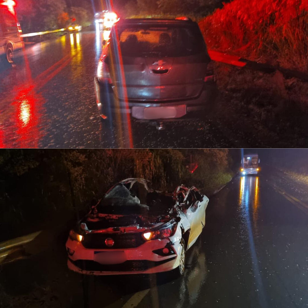 Acidente envolvendo dois carros e um caminhão mata uma pessoa e deixa feridos na GO-174