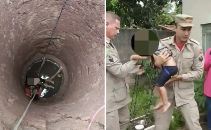 Corpo de Bombeiros resgata crianças que caíram em cisterna desativada em Goiás 