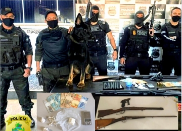 PC de Rio Verde fazem Operação contra o tráfico e apreende drogas e armas de fogo