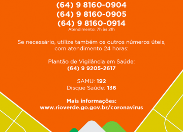 Call Center da Covid-19 em Rio Verde está atendendo em número diferente neste domingo