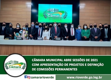 Primeira sessão da Câmara de Rio Verde em 2021 define comissões permanentes