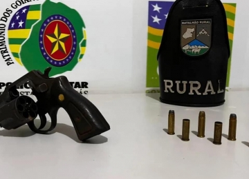 Batalhão rural apreende arma de fogo e individuo em Rio Verde