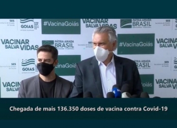 Goiás recebe mais 136.350 doses de vacina contra Covid-19