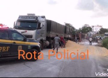 Acidente envolvendo três carretas entre Jataí e Caiapônia deixa motorista ferido