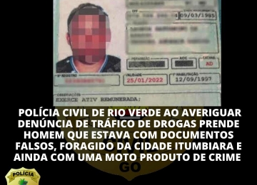 Polícia em averiguação de tráfico prende homem foragido com documentos falsos e moto ilegal