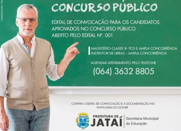 Jataí convoca aprovados no Concurso Público aberto pelo Edital nº. 001