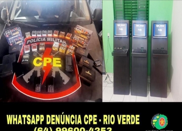 CPE prende bando de caça-níqueis em Rio Verde