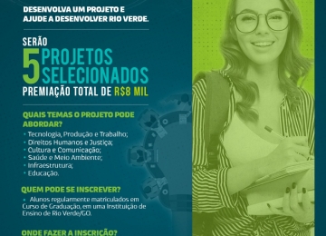 Coderv lança edital para seleção de projetos para desenvolver Rio Verde