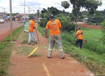 Reeducandos do presídio de Jataí (GO) realizam limpeza do Parque Ecológico JK