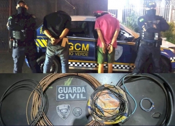 Autores de furtos de fios são presos pela GCM Motos