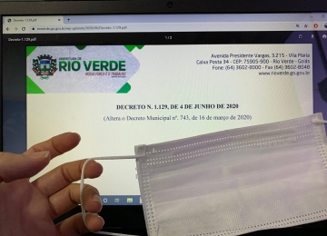 Rio-verdense que for pego sem máscara irá pagar 180 e 360 reais