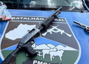 Batalhão Rural apreende armas de adolescente que caçava javalis em Caiapônia