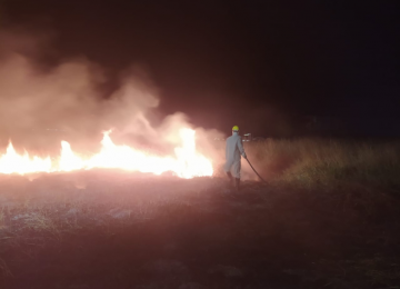 Bombeiros controlam incêndio em mata na GO-174 na zona rural de Rio Verde