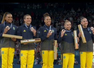 Brasil leva bronze inédito por equipes da ginástica nas Olimpíadas de Paris 2024