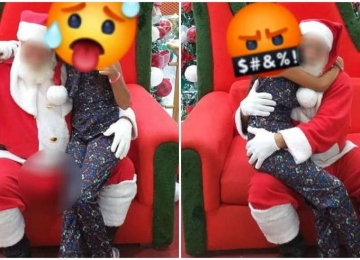 Mãe denuncia nas redes sociais Papai Noel excitado