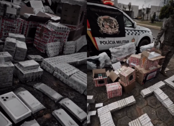 Carga com mais de 150 Iphones e canetas emagrecedoras é apreendida pela PM na divisa entre DF e GO