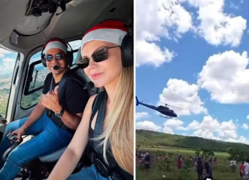 Doação de carnes por helicóptero em Aparecida de Goiânia gera debate nas redes sociais