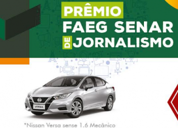 Prazo para envio dos trabalhos do Prêmio Faeg/Senar de jornalismo termina na próxima quinta-feira