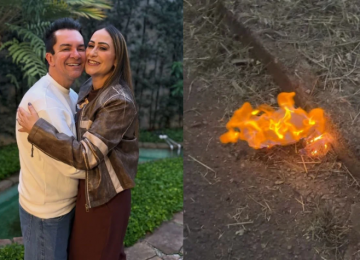 Esposa de Regis Danese queima boneco Labubu após incêndio; 