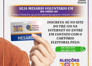 Estão abertas as inscrições para mesário voluntário nas Eleições 2022