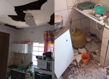 Explosão causa incêndio e destruição parcial em residência no bairro Gameleira, em Rio Verde