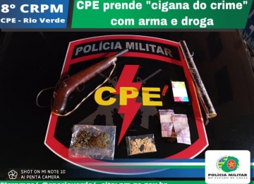 CPE prende mulher por tráfico e porte ilegal de arma após disparos em Morada do Sol