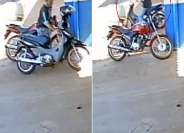 Câmeras registram furto de moto no Bairro Maranata em Rio Verde