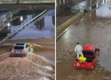 Marginal Botafogo tem trechos bloqueados após fortes chuvas desta terça-feira; em Goiânia