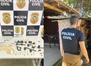 Polícia Civil cumpre mandado em Morrinhos, apreende drogas e resgata 17 galos vítimas de maus-tratos