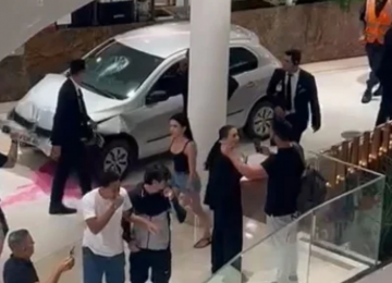 Homem invade Shopping Flamboyant com carro e é detido pela segurança em Goiânia