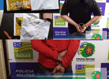 Homens são presos em flagrante por furtos em loja de roupas e sorveteria em Rio Verde