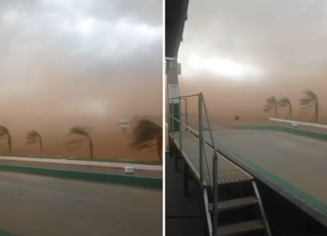 Nuvem de poeira toma conta de cidade em Goiás e assusta moradores