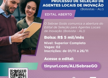 Sebrae Goiás abre processo seletivo para Agentes Locais de Inovação 