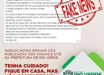 Suposto comunicado de hospital que circula em Rio Verde é falso