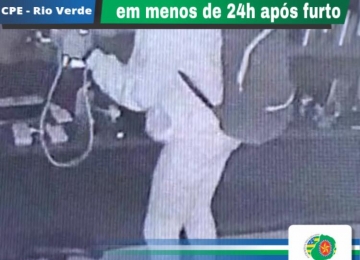 Em menos de 24 horas, CPE prende ladrão que arrombou loja em Rio Verde