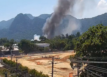 Incêndio é registrado na cidade cenográfica dos Estúdios Globo, no Rio de Janeiro