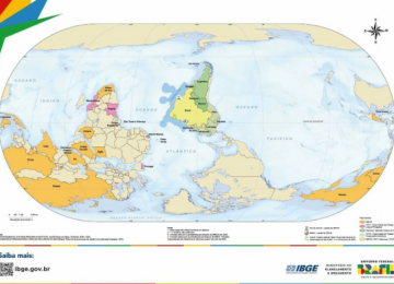 Brasil no centro do mundo: IBGE lança novo mapa-múndi invertido