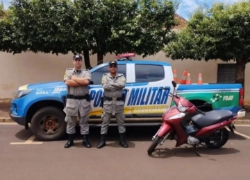 Moto furtada em Rio Verde é recuperada em Quirinópolis com placa clonada 