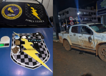 Motociclista armado fica ferido após avançar sinal e bater em carro na Avenida Presidente Vargas, em Rio Verde