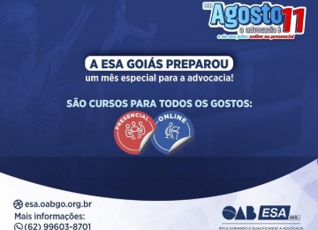 Em mês dos advogados, ESA da OAB de Goiás promove cursos e ações para categoria