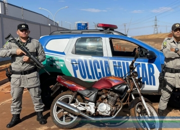 PM localiza e recupera moto que havia sido furtada em julho