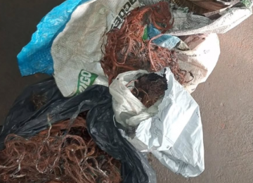 PM recupera cobre furtado em empresa de reciclagem no Setor Industrial, em Rio Verde