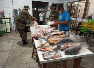 Polícia Ambiental prende indivíduo com aproximadamente 100 quilos de peixe irregular em Rio Verde