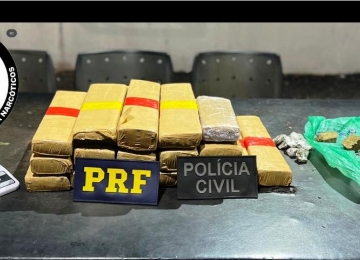Polícia Civil com apoio da PRF prende dupla com 15 quilos de drogas em Rio Verde