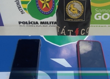 Polícia recupera celulares roubados no centro de Rio Verde horas depois do crime através de rastreio
