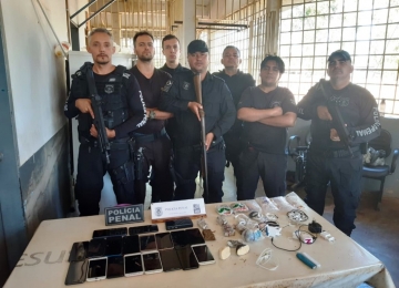 Policiais penais impedem entrada de 18 celulares, carregadores e drogas em presídio de Rio Verde