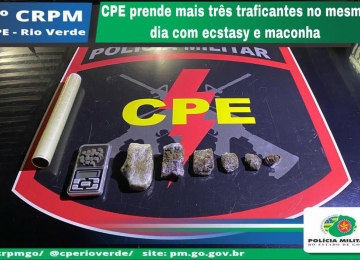 Três traficantes são presos pela CPE no bairro Jardim Goiás