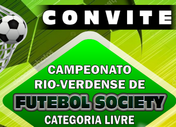 Inscrições abertas para o Campeonato Rio-verdense de Futebol Society municipal