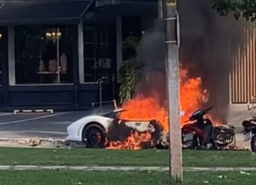 Lamborghini de mais de R$ 1 milhão pega fogo em Goiânia e não tinha seguro