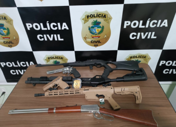 PCGO apreende armas de fogo de suspeito de praticar violência doméstica em Jataí 